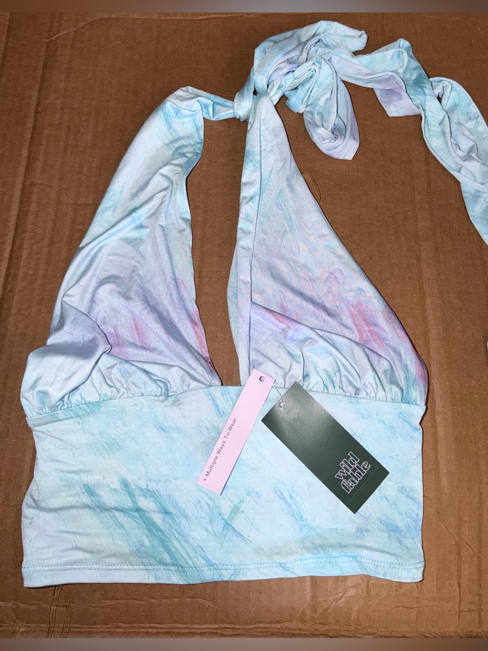 Target Light Blue Tie-Dye Swim Coverup Halter Top. Multiple ways to wear